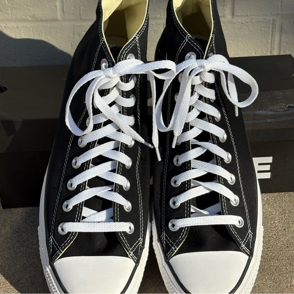 Converse Chuck Taylor All Star Canvas Unisex High Top Black Unisex M-15 W-17 - Picture 3 of 11